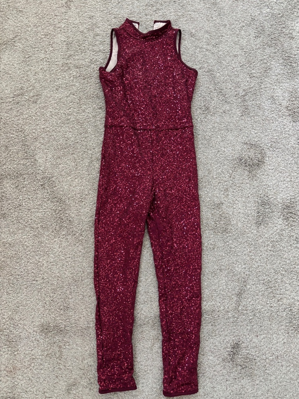 Medium Adult burgundy sequined unitard costume